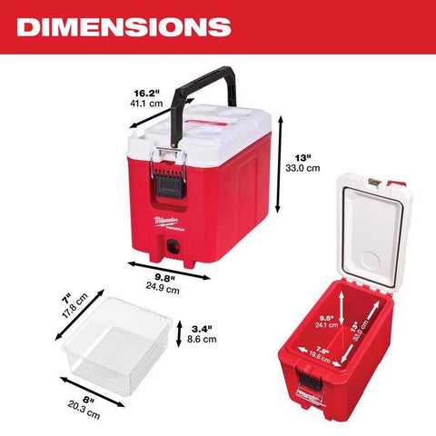 Milwaukee Packout Reusable Cooler, Plastic
