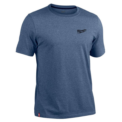 Milwaukee Hybrid Work Tee Shirt, Blue, XXL