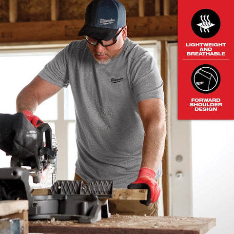 Milwaukee Hybrid Work Tee Shirt, Gray