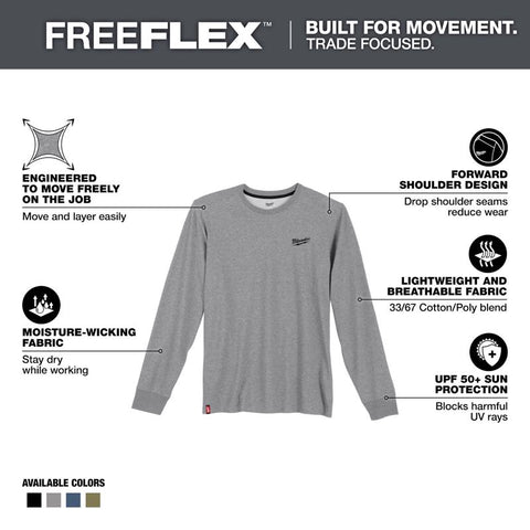 Milwaukee Hybrid Work Men's Tee Shirt, Gray