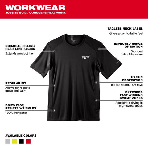 Milwaukee XL BLK SS Work Shirt