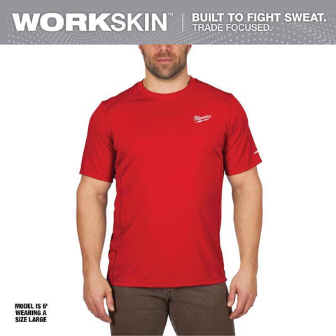 Milwaukee Lightweight Performance Tee Shirt, X-Large, Red