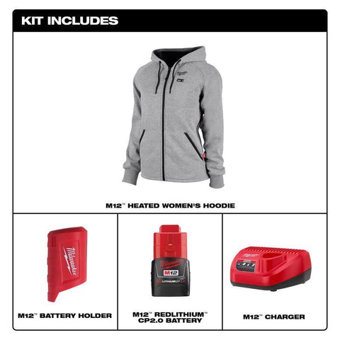 Milwaukee LG GRY WMN Heat Hoodie
