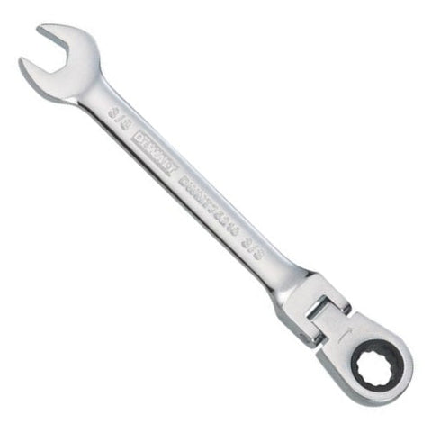 DeWalt SAE Flexible Head Combination Ratchet Wrench, 3/8"