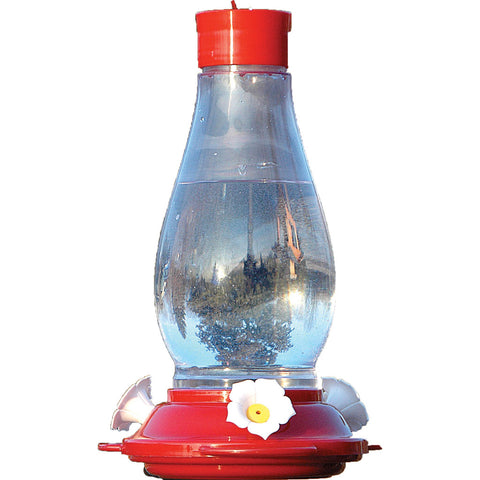 Hurricane Plastic Hummingbird Feeder 30 OZ Red/clear