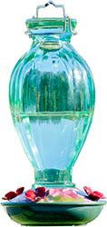 Fluted Glass Hummingbird Feeder 20 OZ Bronze