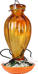 Fluted Glass Oriole Feeder 20 OZ Cap Orange
