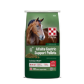 Green Alfalfa Gastric Support feed bag with horse front facing