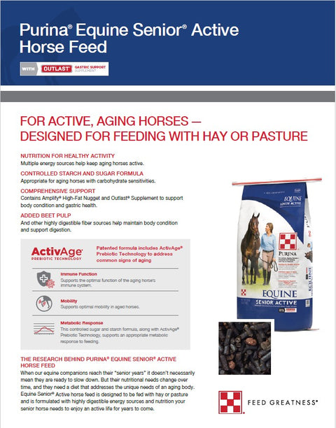 Purina® Equine Senior® Active Horse Feed, 50 lb