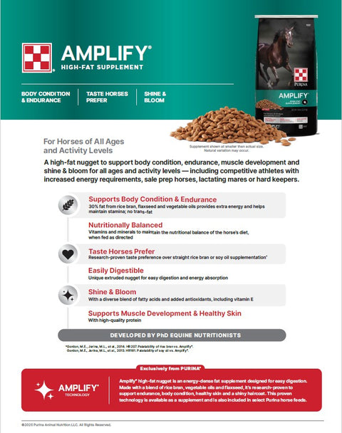 Purina® Amplify® High-Fat Horse Supplement, 50 lb