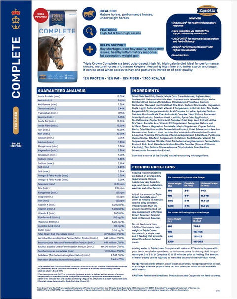 Triple Crown® Complete Textured Horse Feed, 50 lb