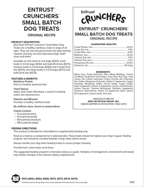 Crunchers Original Recipe Medium Dog Treat, 25 lb