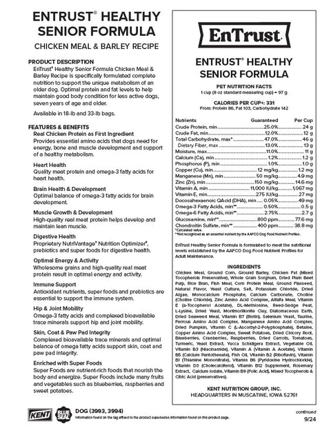 EnTrust® Healthy Senior Formula, 18 lb