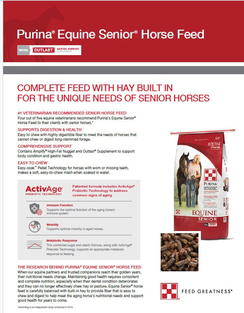 Purina® Equine Senior® Horse Feed, 50 lb