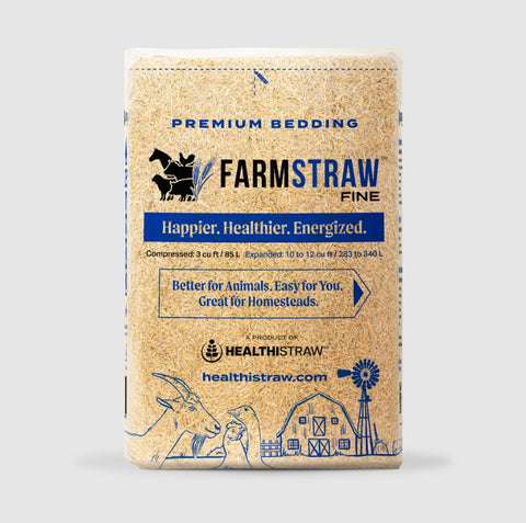 HealthiStraw FarmStraw Premium Animal Bedding  – 3 cu ft (25lb) Expands up to 10+ cu ft