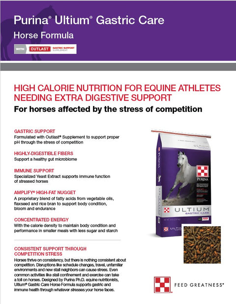 Purina® Ultium® Gastric Care Horse Feed, 50 lb