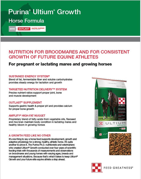 Purina® Ultium® Growth Horse Formula, 50 lb