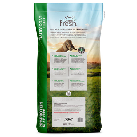 Home Fresh® 20 Dairy Goat Pellets Feed, 50 lb - Back of Bag
