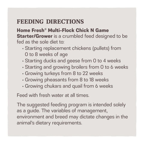 Home Fresh® Multi-Flock Chick Starter Grower Poultry Crumble Feed, 50 lb