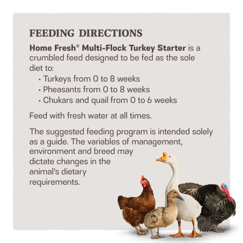 Home Fresh® Multi-Flock Turkey Starter Poultry Crumble Feed, 50 lb