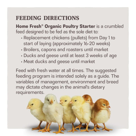 Home Fresh® Organic Starter Poultry Crumble Feed, 40 lb
