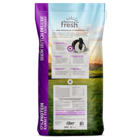 Home Fresh Show Hutch Deluxe 17 20 lb - Back of Bag