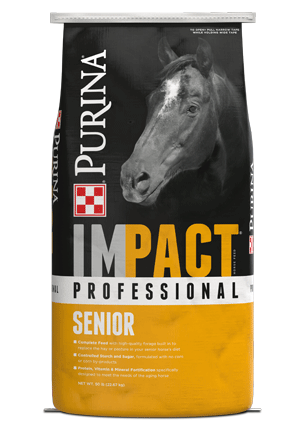 Purina Impact Professional Senior Horse Feed 50 lb bag front