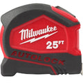 Milwaukee Auto Lock Tape Measure, Red, 25' L