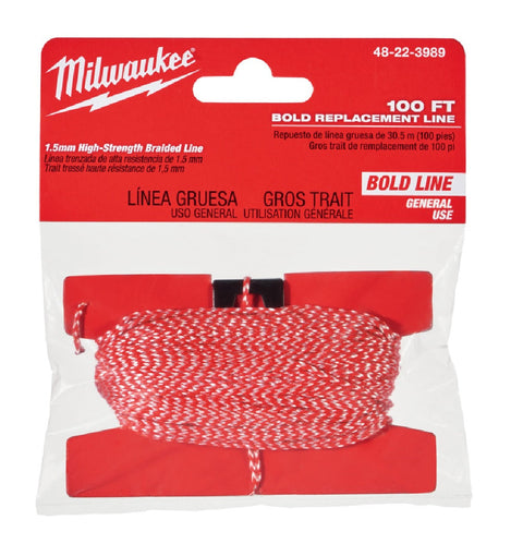 Milwaukee Bold Chalk Reel Replacement Line, Red/White, 100' L