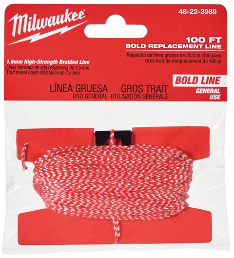 Milwaukee Bold Chalk Reel Replacement Line, Red/White, 100' L