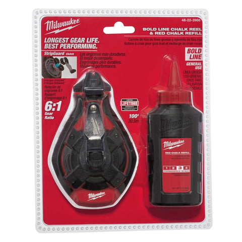 Milwaukee Bold Chalk Reel Set, 100 Feet