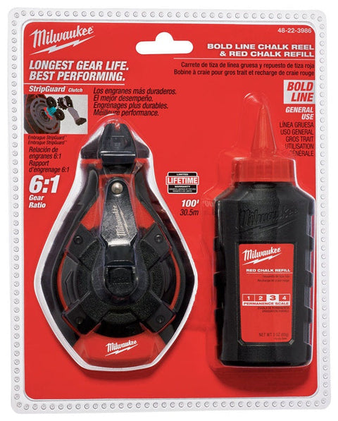 Milwaukee Bold Chalk Reel Set, 100 Feet