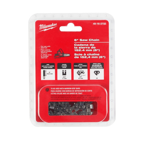 Milwaukee Chainsaw Chain, 6 Inch