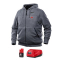 Milwaukee M12 Unisex Full-Zip Heated Hoodie Kit, Grey