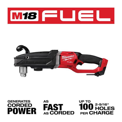 Milwaukee M18 Fuel Cordless Right-Angle Drill, 18 V, 1/2 inch
