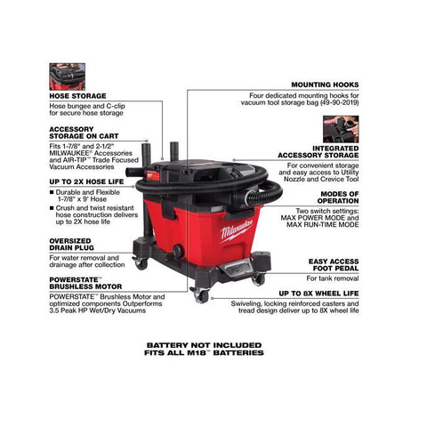 Milwaukee M18 Fuel Cordless Wet/Dry Vacuum