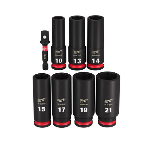 Milwaukee Metric 6 Point Socket Set, 3/8 inch, 8 Pieces
