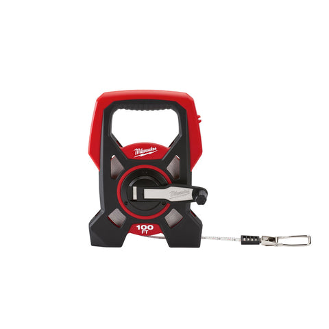 Milwaukee Open Reel Long Tape Measure, Red, 100' L