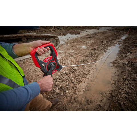 Milwaukee Open Reel Long Tape Measure, Red, 100' L