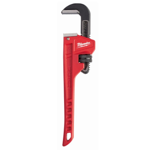 Milwaukee Pipe Wrench, 10", Black/Red