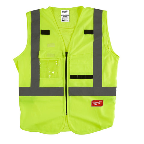 Milwaukee Safety Vest, High Visibility Yellow, XXL/XXXL