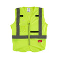 Milwaukee Safety Vest, Polyester, High Visibility Yellow, L/XL