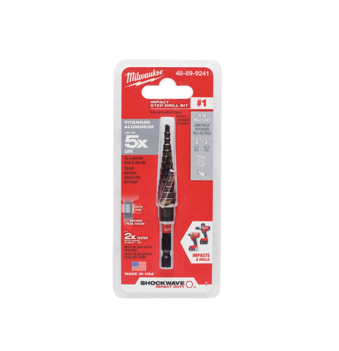 Milwaukee Shockwave Impact Step Drill Bit, #1, 3.75" L