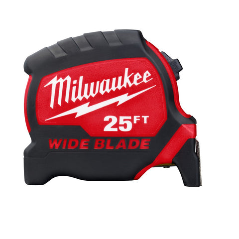 Milwaukee Wide Blade Tape Measure, 25 Feet x 1.3 Inch
