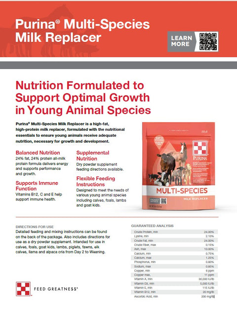Purina® Multi-Species Milk Replacer, 8 lb