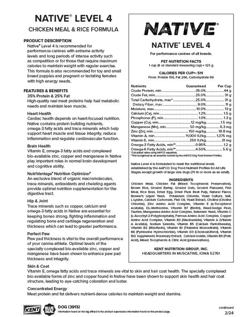 Native® Level 4 Dog Food, 40 lb