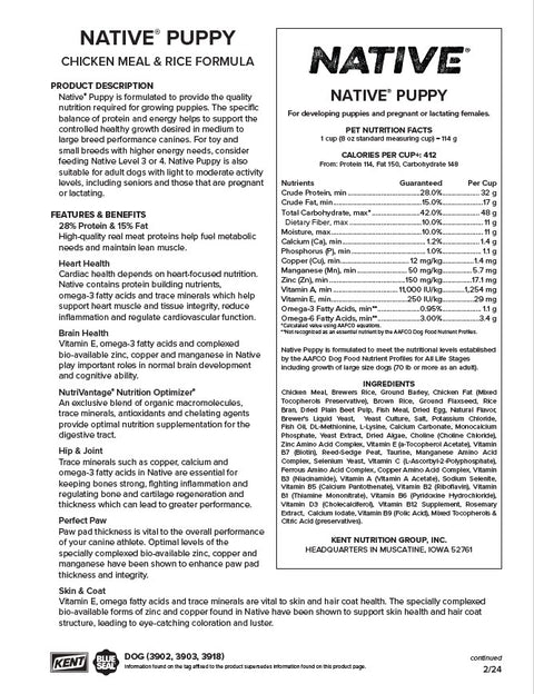 Native® Puppy Dog Food, 40 lb