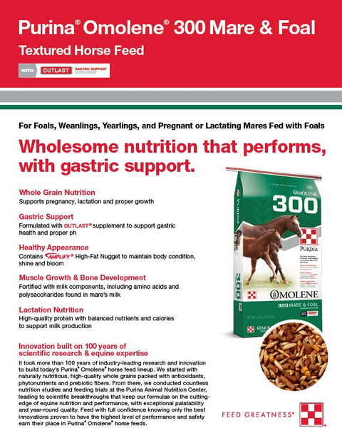 Purina® Omolene® #300 Mare & Foal Horse Feed, 50 lb