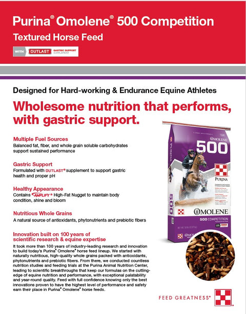 Purina® Omolene® #500 Competition Horse Feed, 50 lb