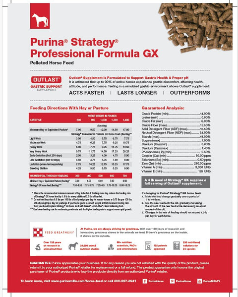 Purina® Strategy® Professional Formula Gx Horse Feed, 50 lb